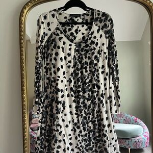 Piazza Sempione Black and White Long Sleeve Sundress